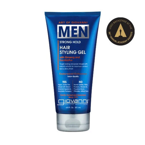 Men Strong Hold Hair Styling Gel 201ml-GIOVANNI-Matakana Pharmacy